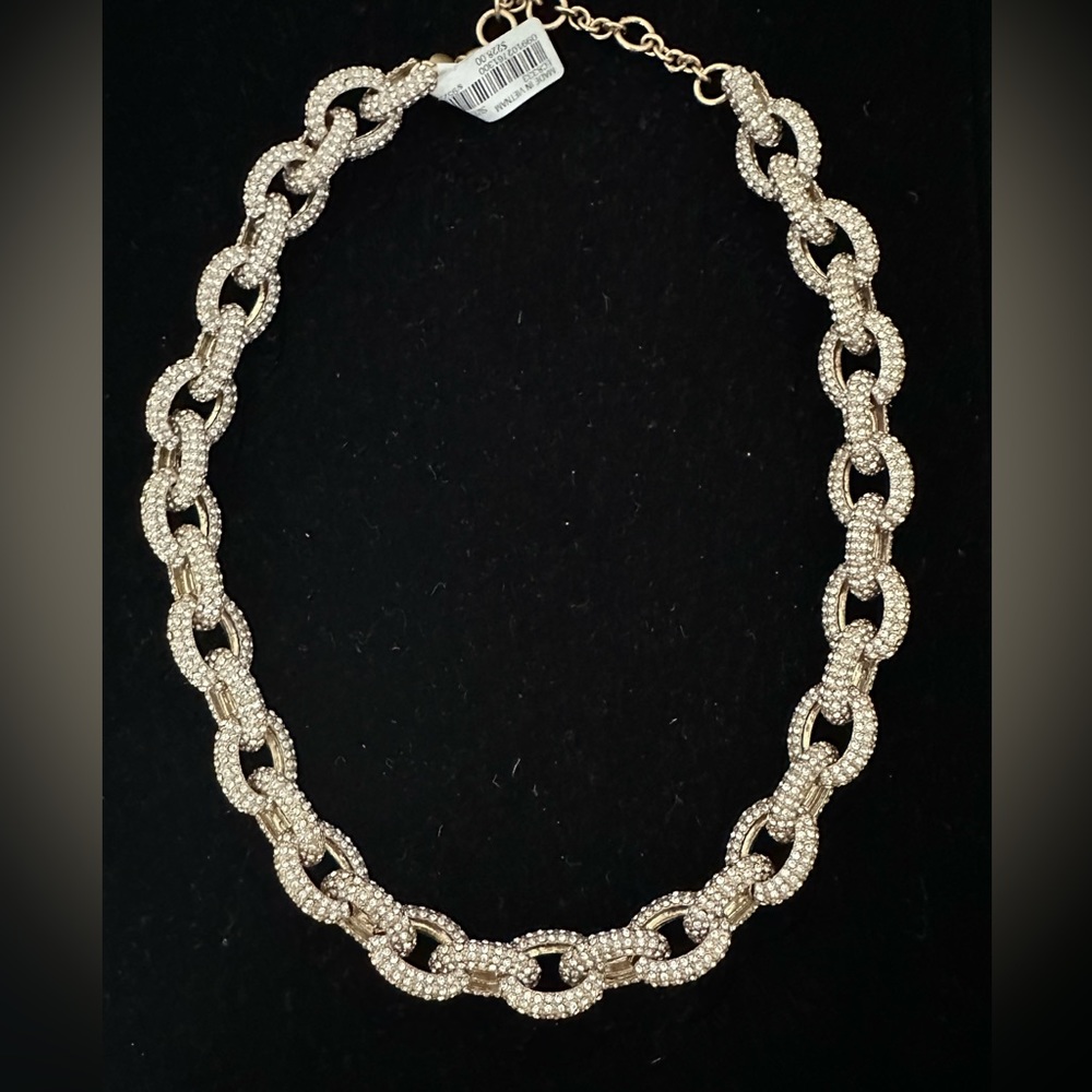 NWT J Crew Pave Chain Link Necklace